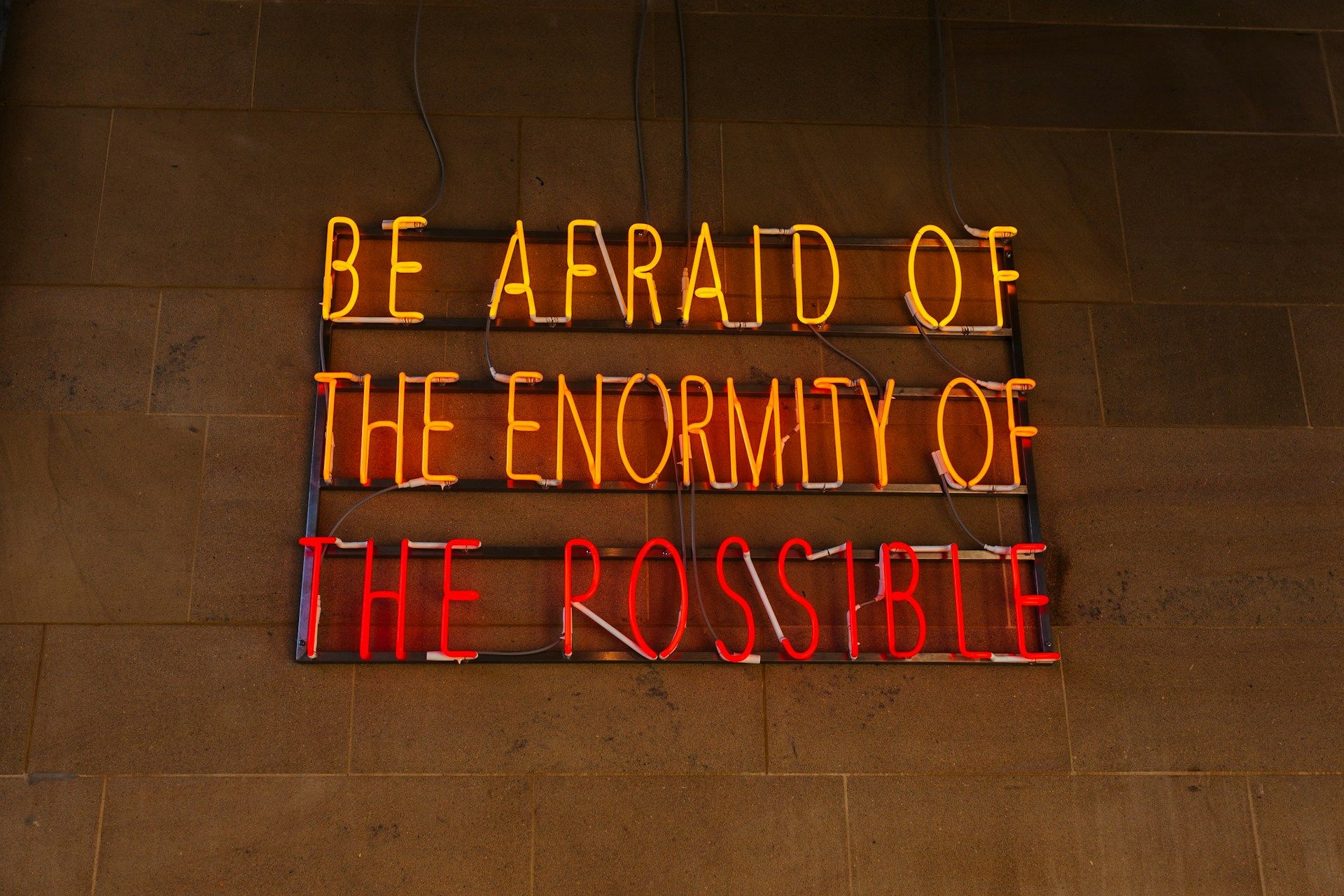 Neon sign on a sense of possibility