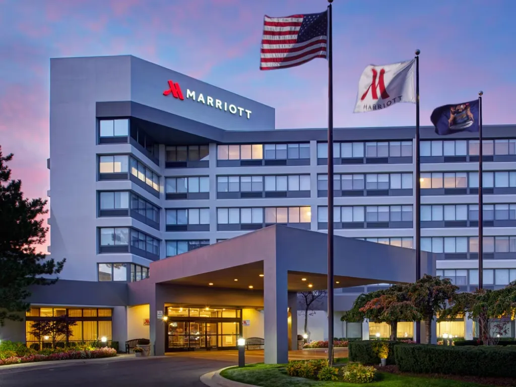 A photo of the main building of Detroit Marriott Southfield