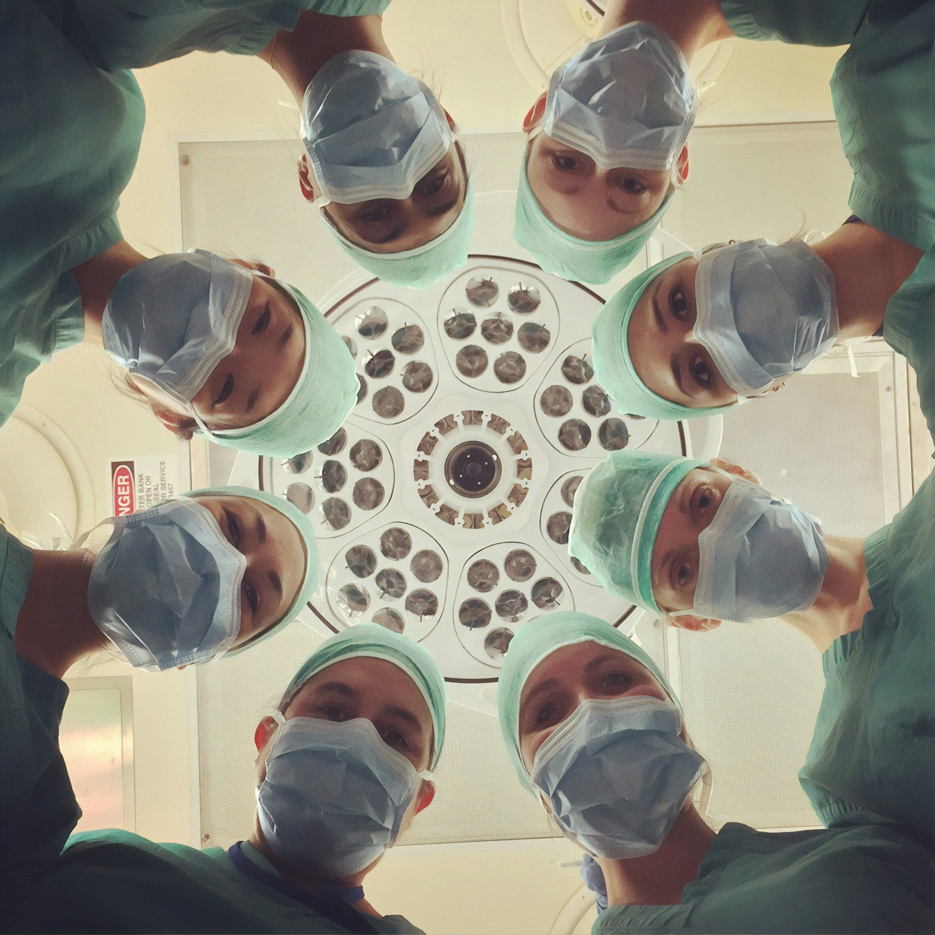 Medical doctors inside an operating room