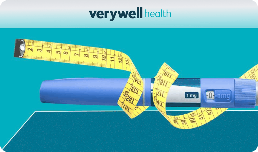 Semaglutide injector pen wrapped in a measurement tape